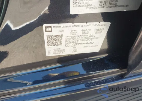 2022 Chevrolet Silverado 1500 4Wd Short Bed Lt Trail Boss from USA, damaged, VIN 3GCUDFED4NG584362